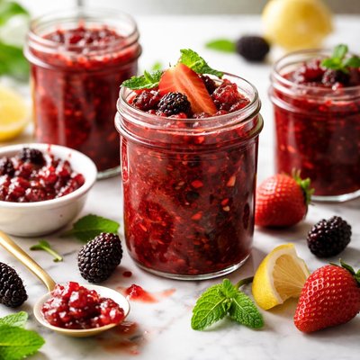 Image of Mulberry Strawberry Freezer Jam