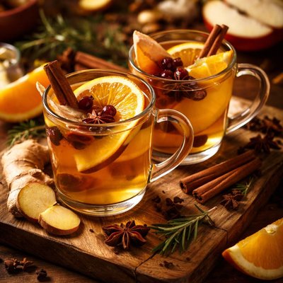 Image of Mulled Apple Cider with Orange and Ginger