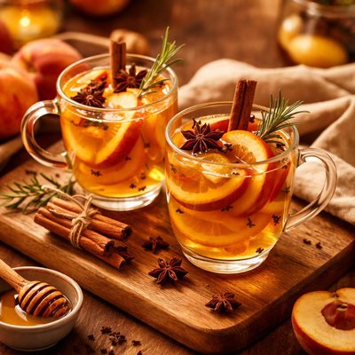 Image of Mulled White Wine with Peach Juice