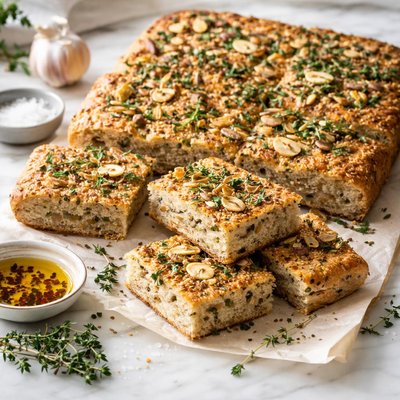 Image of Multi Grain Focaccia with Herbs and Garlic
