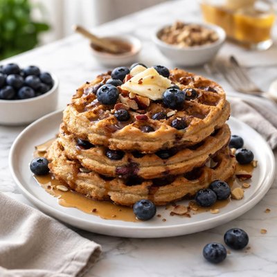 Image of Multigrain Blueberry Waffles or Pancakes