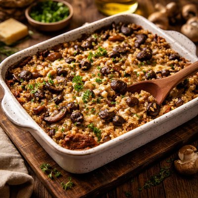 Image of Mushroom and Barley Casserole