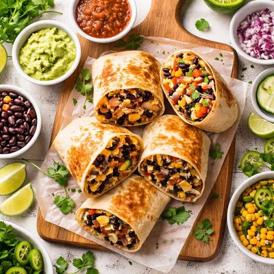 Image of Mushroom and Black Bean Burritos