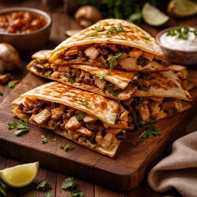Image of Mushroom and Chicken Grilled Quesadillas