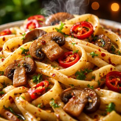 Image of Mushroom and Chilli Pasta