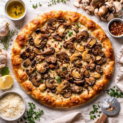 Image of Mushroom and Garlic Pizza
