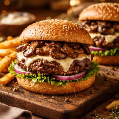 Image of Mushroom and Horseradish Hamburgers Reduced Fat