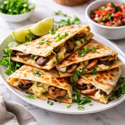 Image of Mushroom and Jack Cheese Quesadilla