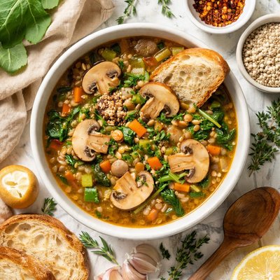 Image of Mushroom and Lentil Soup