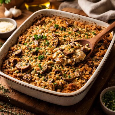Image of Mushroom and Rice Bake