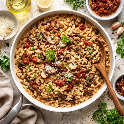Image of Mushroom and Sun Dried Tomato Risotto