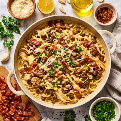 Image of Mushroom Bacon Pasta