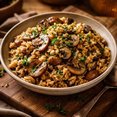 Image of Mushroom Barley Pilaf