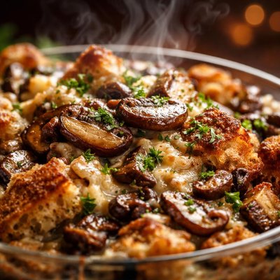 Image of Mushroom Bread Pudding