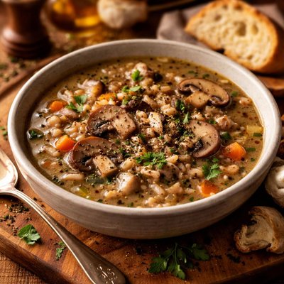 Image of Mushroom Brown Rice Soup