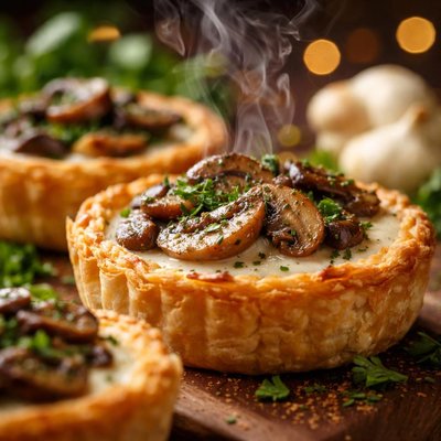 Image of Mushroom Garlic Cream Tarts