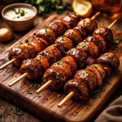 Image of Mushroom Kabobs