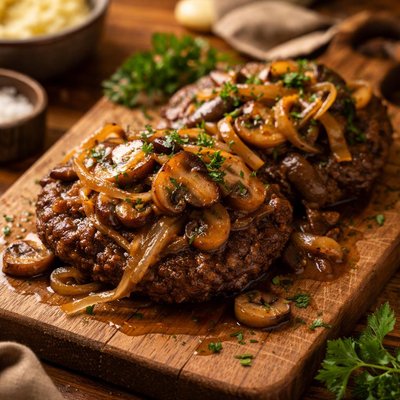 Image of Mushroom Onion Burger Steak Topper