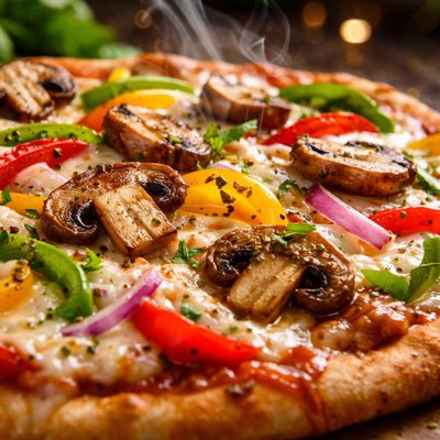 Image of Mushroom Pepper Pizza Healthier