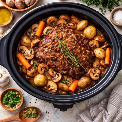 Image of Mushroom Pot Roast Crock Pot