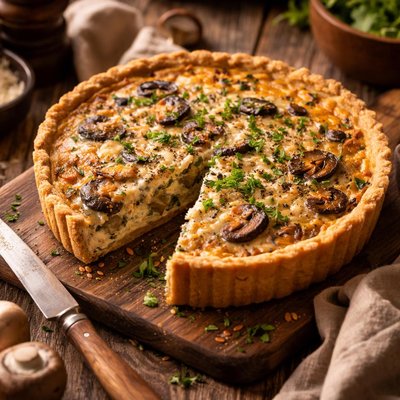 Image of Quiche de Champiñones Saludable para el Corazón.