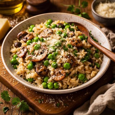 Image of Mushroom Risotto with Peas