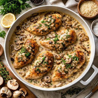 Image of Mushroom Soup Smothered Chicken Breasts
