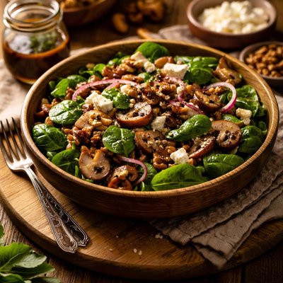 Image of Mushroom Spinach Salad