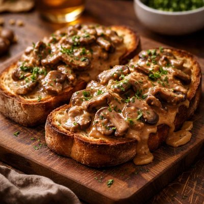 Image of Mushroom Stroganoff on Toast