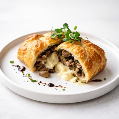 Image of Mushroom Stuffed Brie En Croute