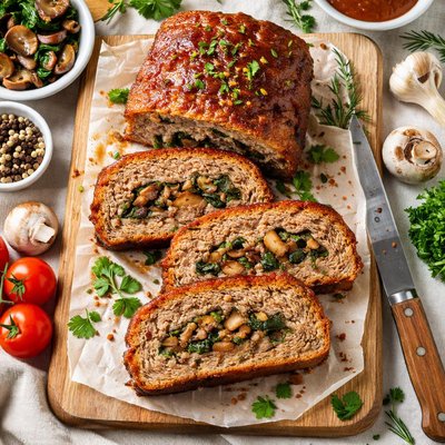 Image of Mushroom Stuffed Meatloaf