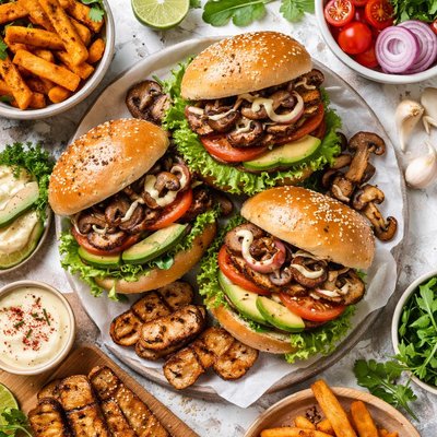 Image of Mushroom Tempeh Burgers