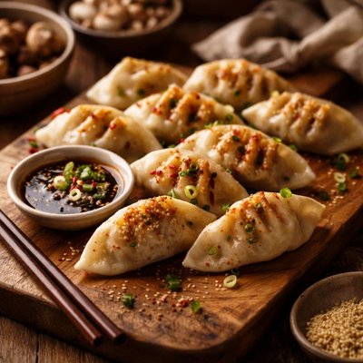 Image of Mushroom Tofu Jiaozi Chinese Dumplings