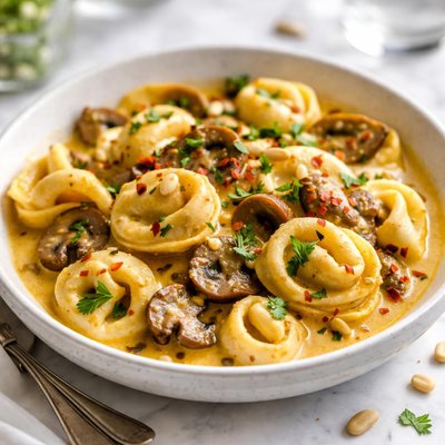 Image of Mushroom Tortellini in Curry Cream