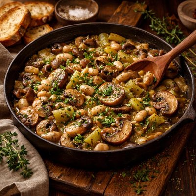 Image of Mushroom White Bean and Leek Ragot