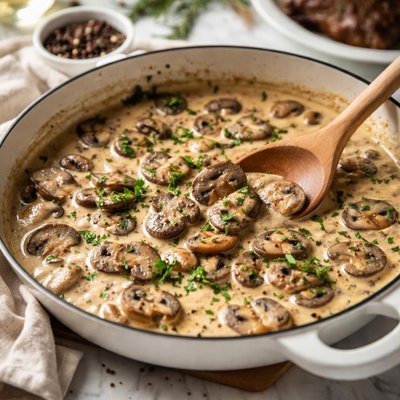 Image of Mushroom Wine Sauce for Steaks