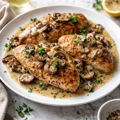 Image of Mushroom Wine Sauced Chicken