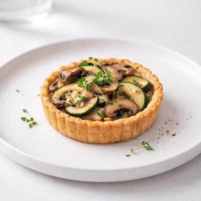 Image of Mushroom Zucchini Gruyere Tartlet