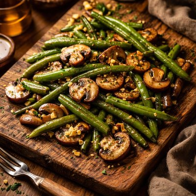 Image of Mushrooms and Green Beans