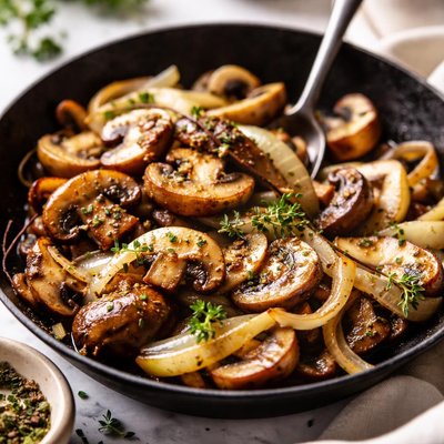 Image of Mushrooms and Onions for Steak