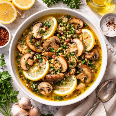 Image of Mushrooms in Lemon Juice