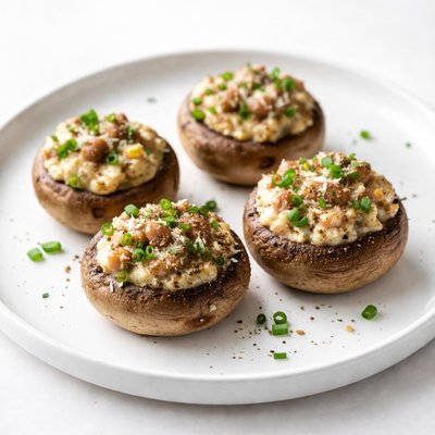 Image of Mushrooms Stuffed with Cream Cheese Italian Sausage and Green O