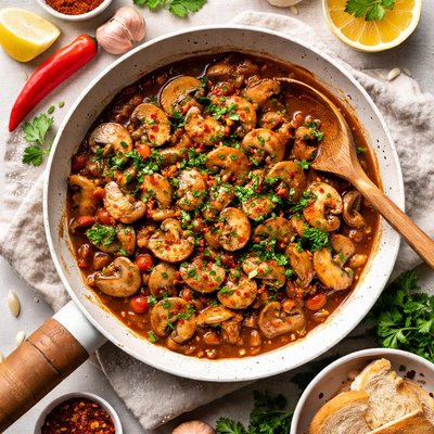 Image of Mushrooms with Spicy Spanish Sauce
