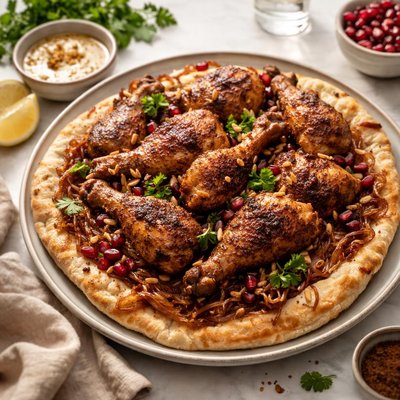 Image of Mussakhan Baked Chicken on Bread Middle East Palestine