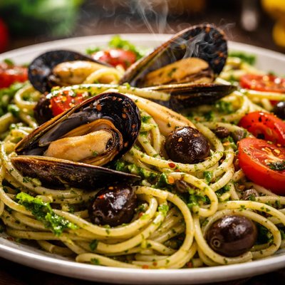 Image of Mussel Pesto Puttanesca