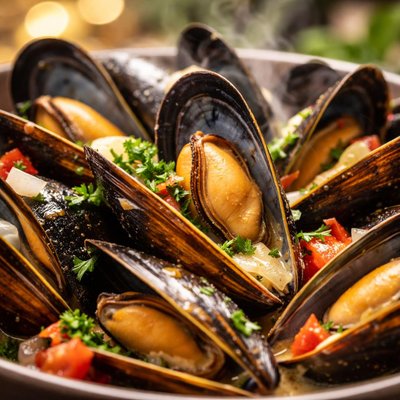 Image of Mussels in Wine Sauce