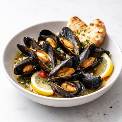 Image of Mussels Steamed in Broth