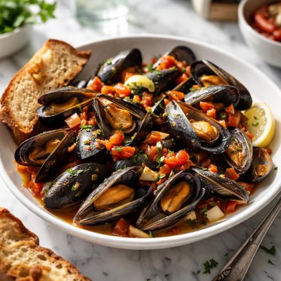 Image of Mussels with Tomato and Garlic