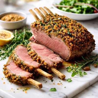 Image of Mustard and Herb Crusted Lamb Rack