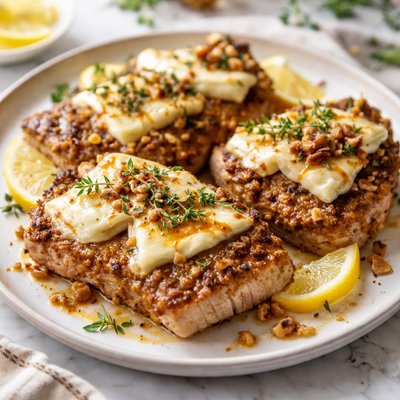 Image of Mustard Baked Pork Chops W Brie
